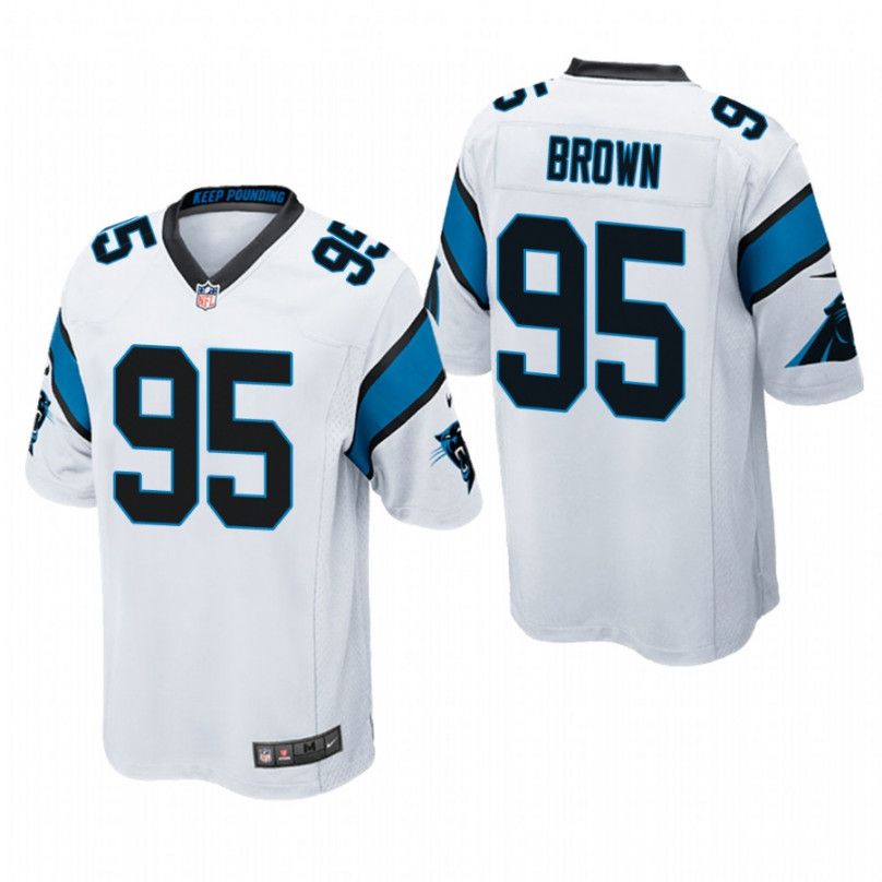 Men Carolina Panthers #95 Derrick Brown Nike White Game NFL Jersey